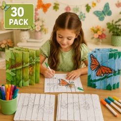 Color In Caterpillar to Butterfly Large Craft - 30 PK